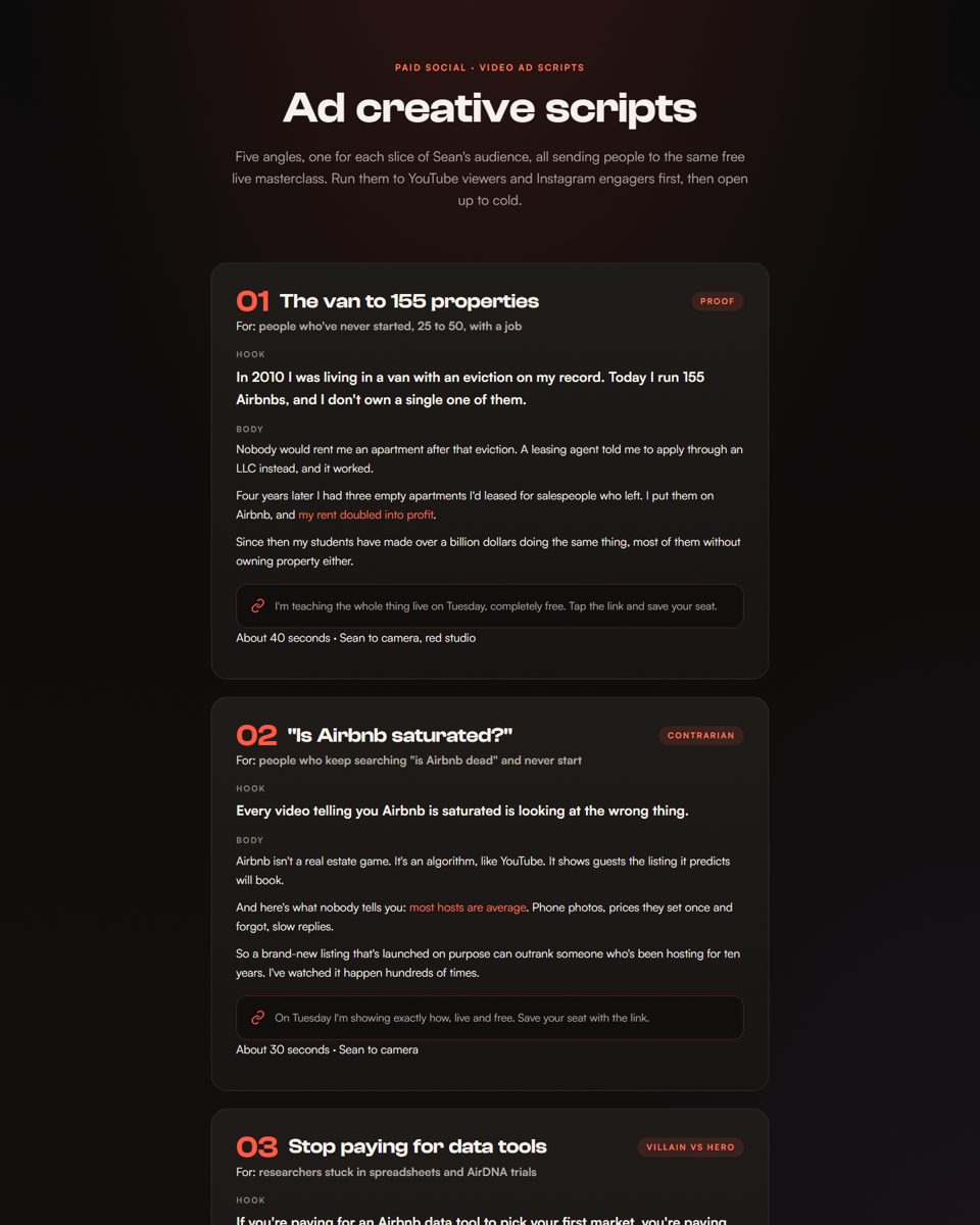 Ad creative scripts preview